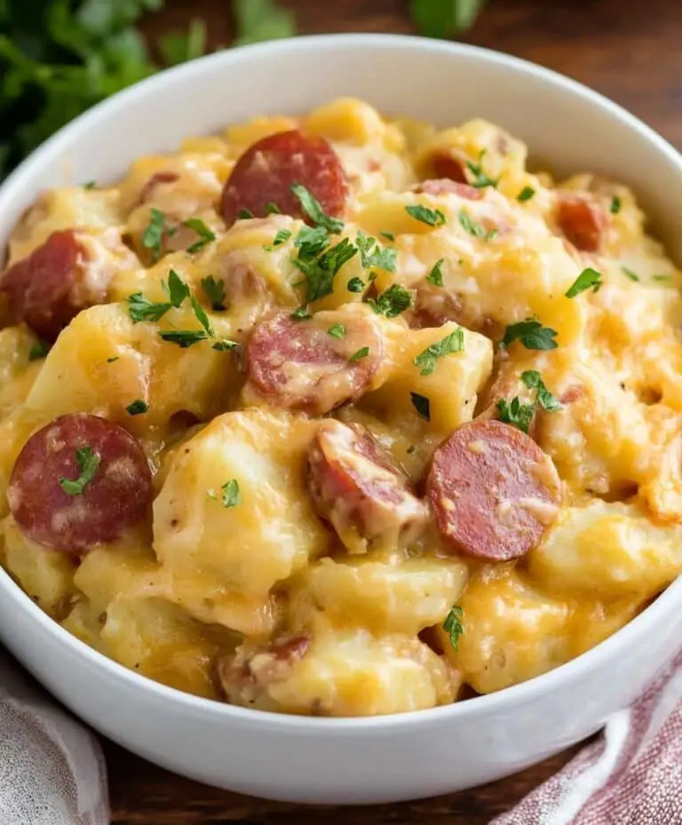 Crockpot Cheesy Potatoes And sausage Recipe