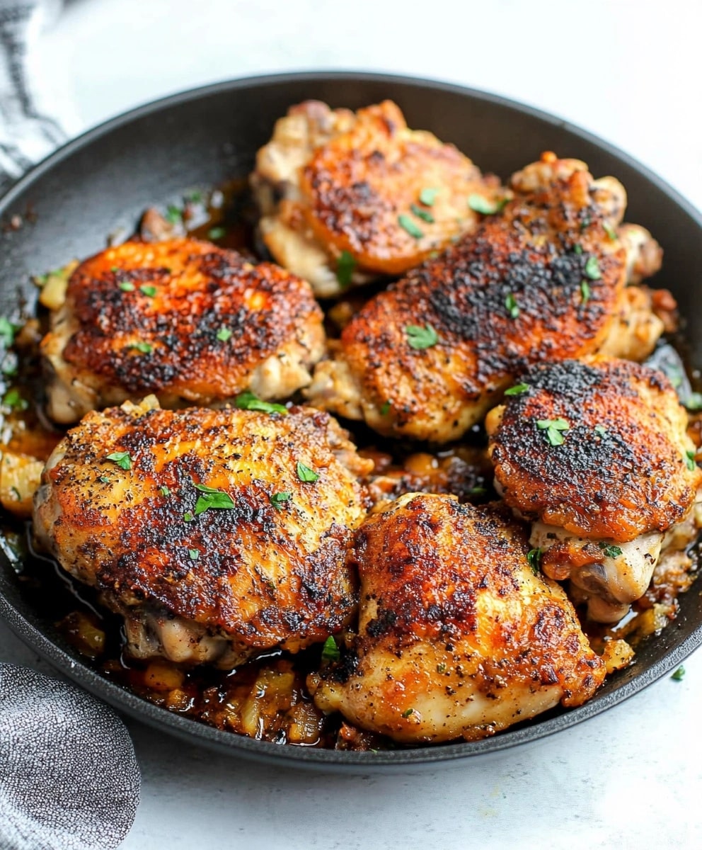 Easy Skillet Chicken Thighs Recipe - Recipe Vibe