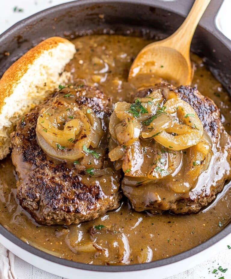 Hamburger Steak With Onions And Gravy Recipe