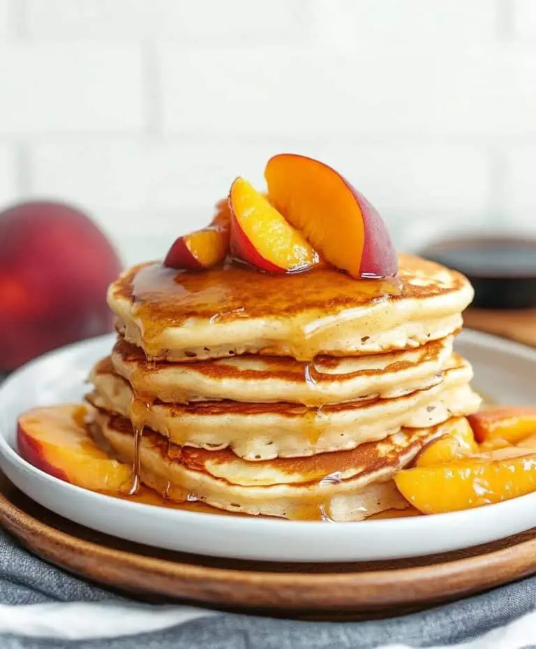 Cinnamon Peach Pancakes Recipe