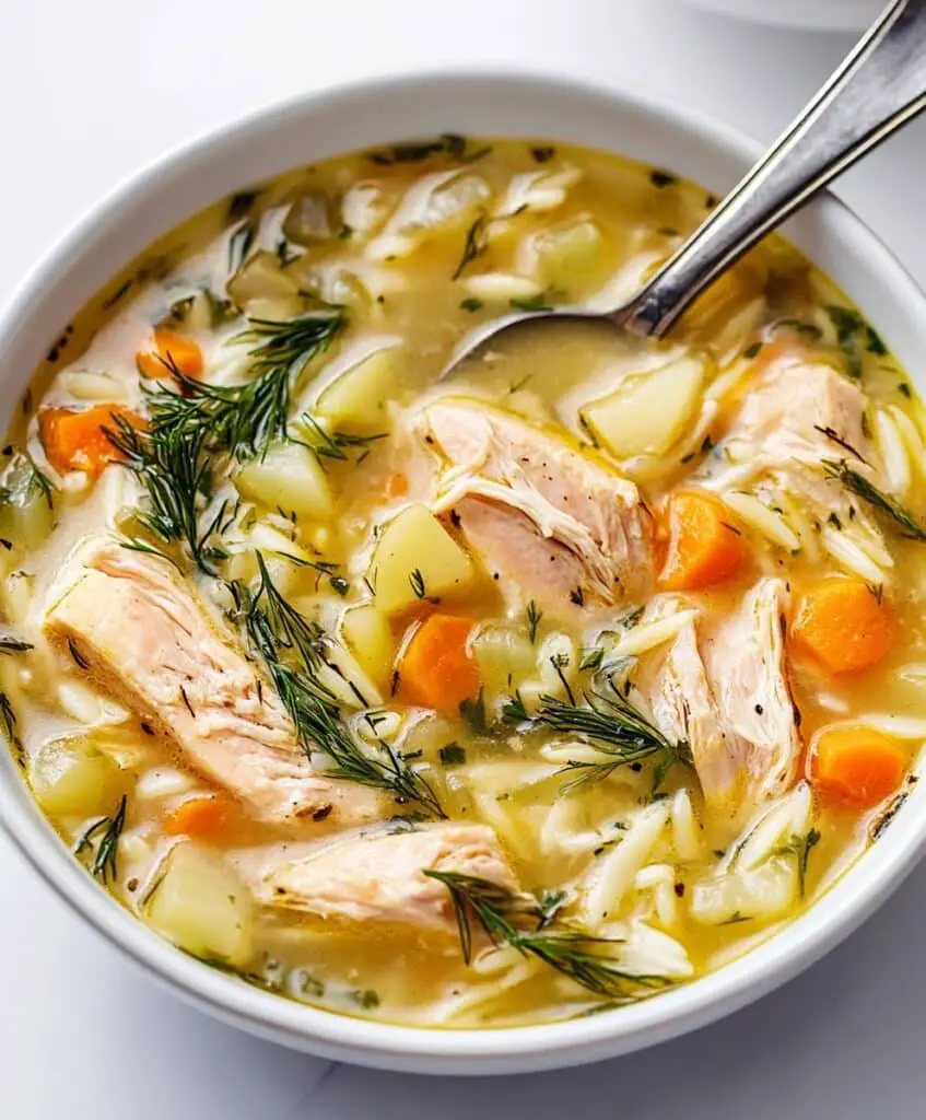 Lemon Chicken Orzo Soup Recipe