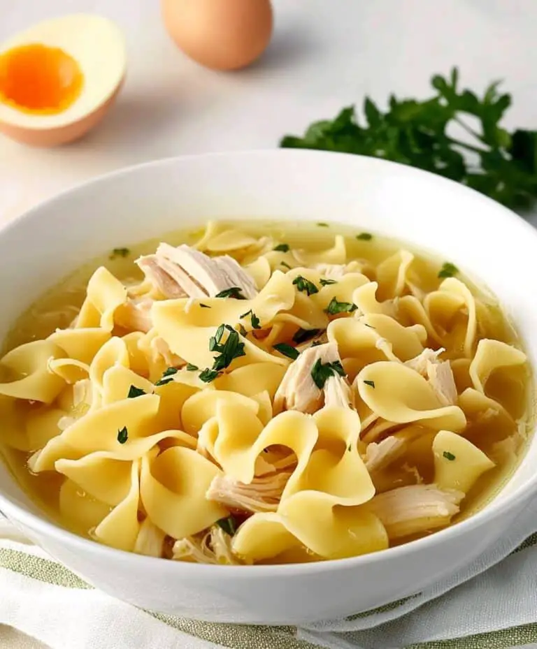 Easy Chicken Noodle Soup With Egg Noodles Recipe