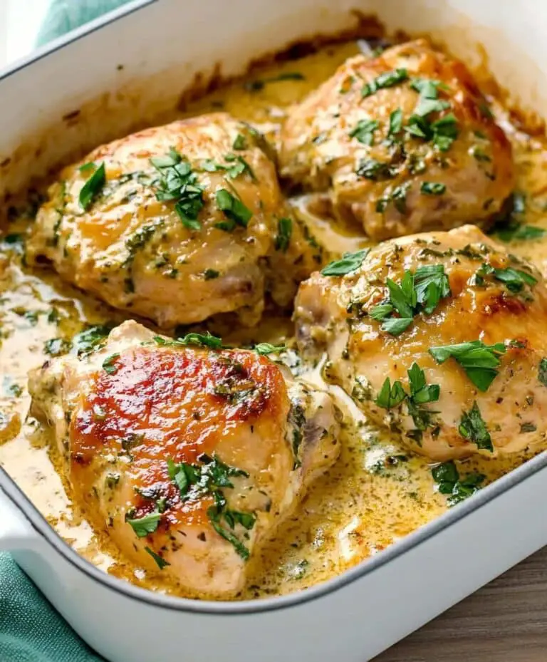 Creamy Oven Baked Chicken Thighs Recipe
