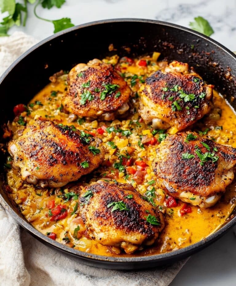 Skillet Bang Bang Chicken Thighs Recipe