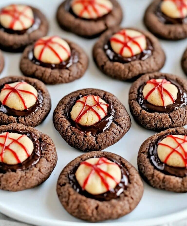 Peppermint Chocolate Thumbprint Cookies Recipe