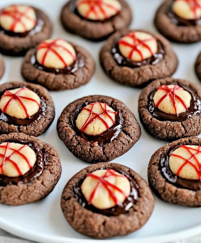 Peppermint Chocolate Thumbprint Cookies Recipe