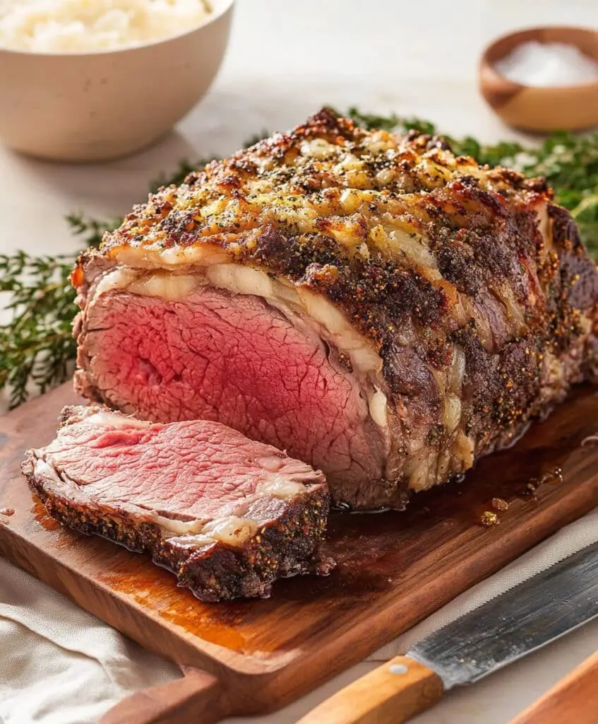 Butter And Garlic Crusted Prime Rib Recipe