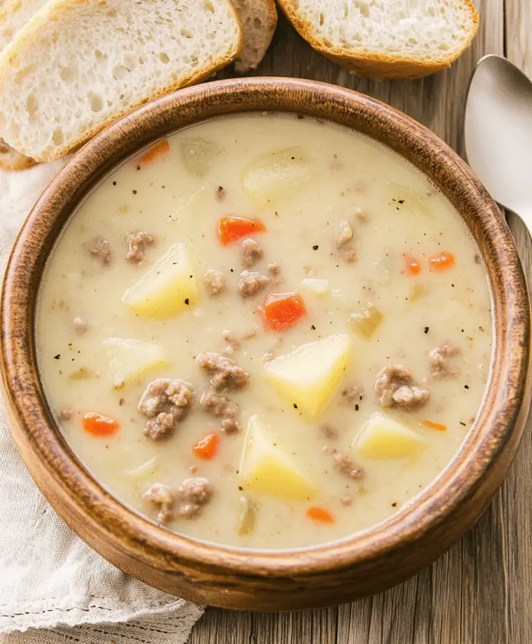 Creamy Potato & Hamburger Soup Recipe