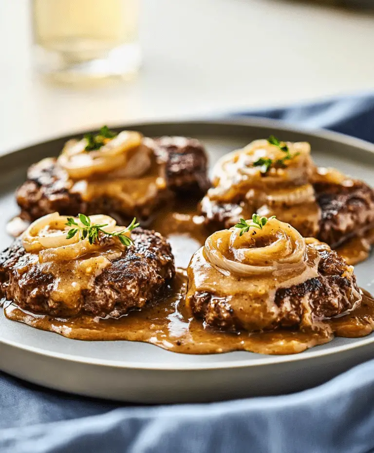 Hamburger Steak with Onions and Gravy Recipe