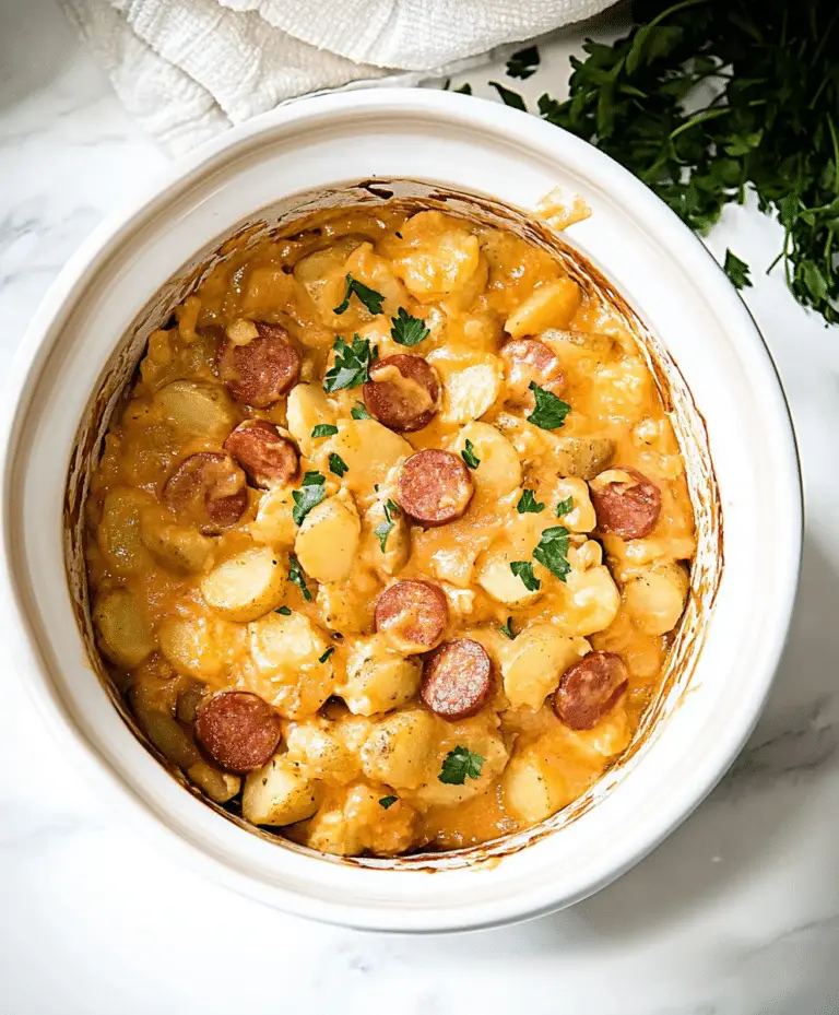 Crockpot Cheesy Potatoes And sausage Recipe