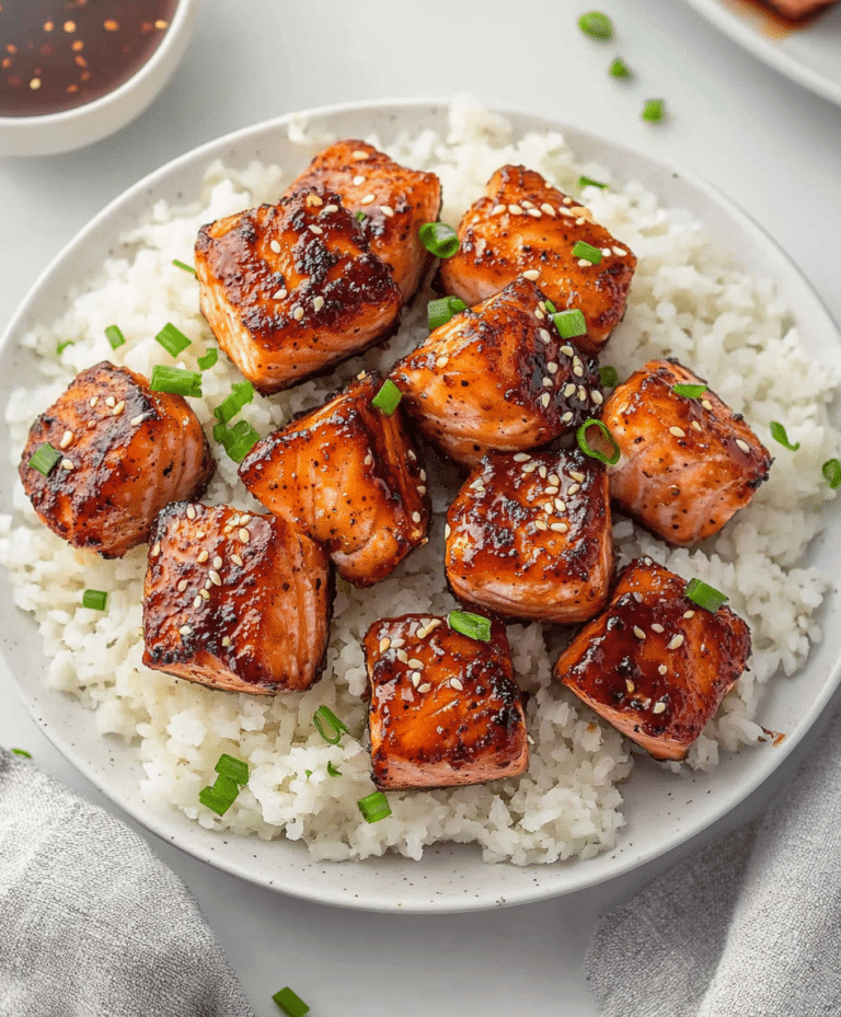 Honey Garlic Salmon Bites Recipe