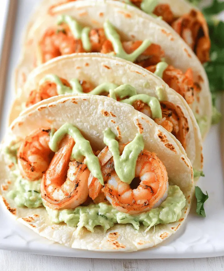 Spicy Shrimp Tacos With Avocado Crema Recipe