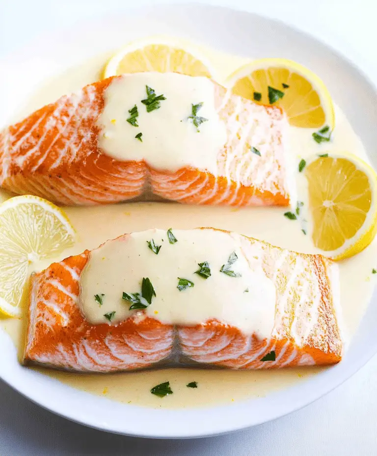 Baked Salmon With Lemon Butter Cream Sauce Recipe