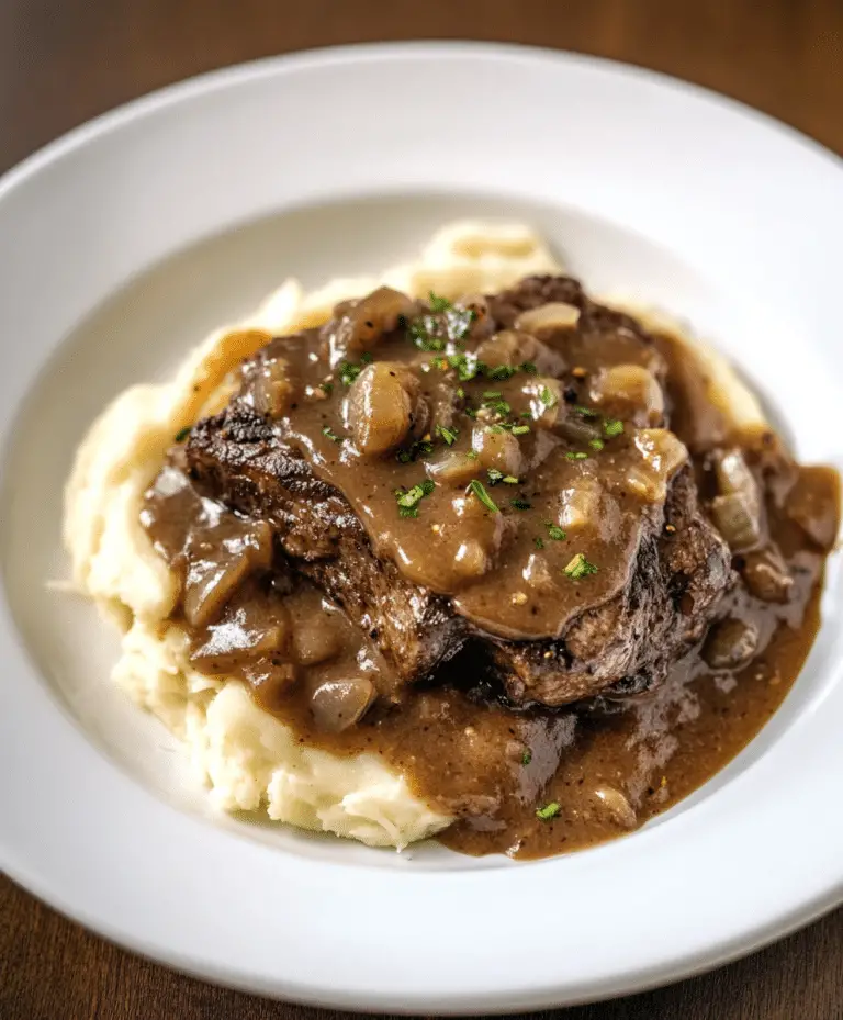 Onion Gravy Smothered Steak Recipe Steak Recipe