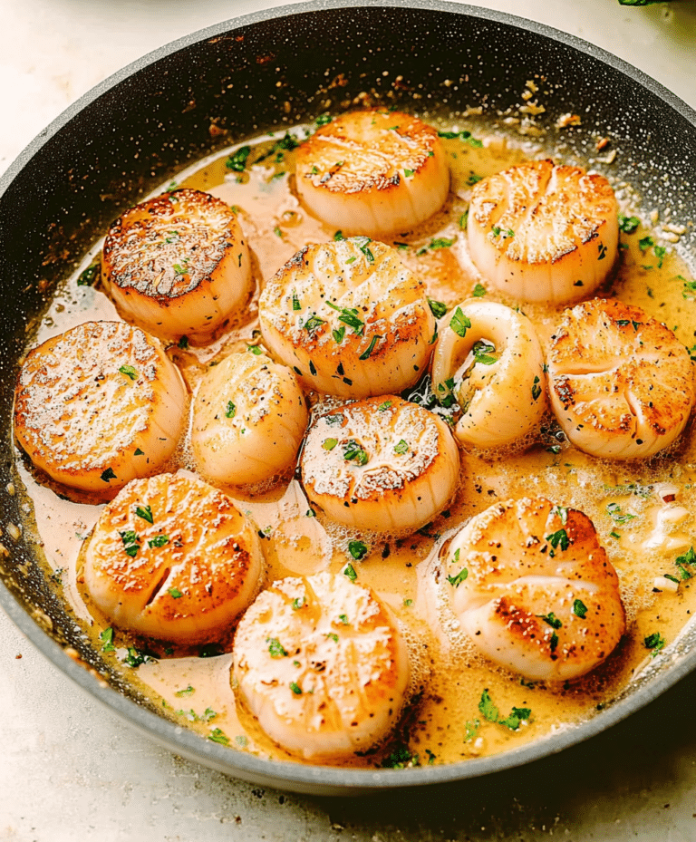 Buttery Garlic Seared Scallops Recipe