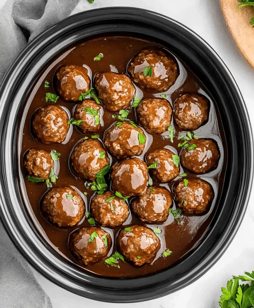Slow Cooker Salisbury Steak Meatballs Recipe