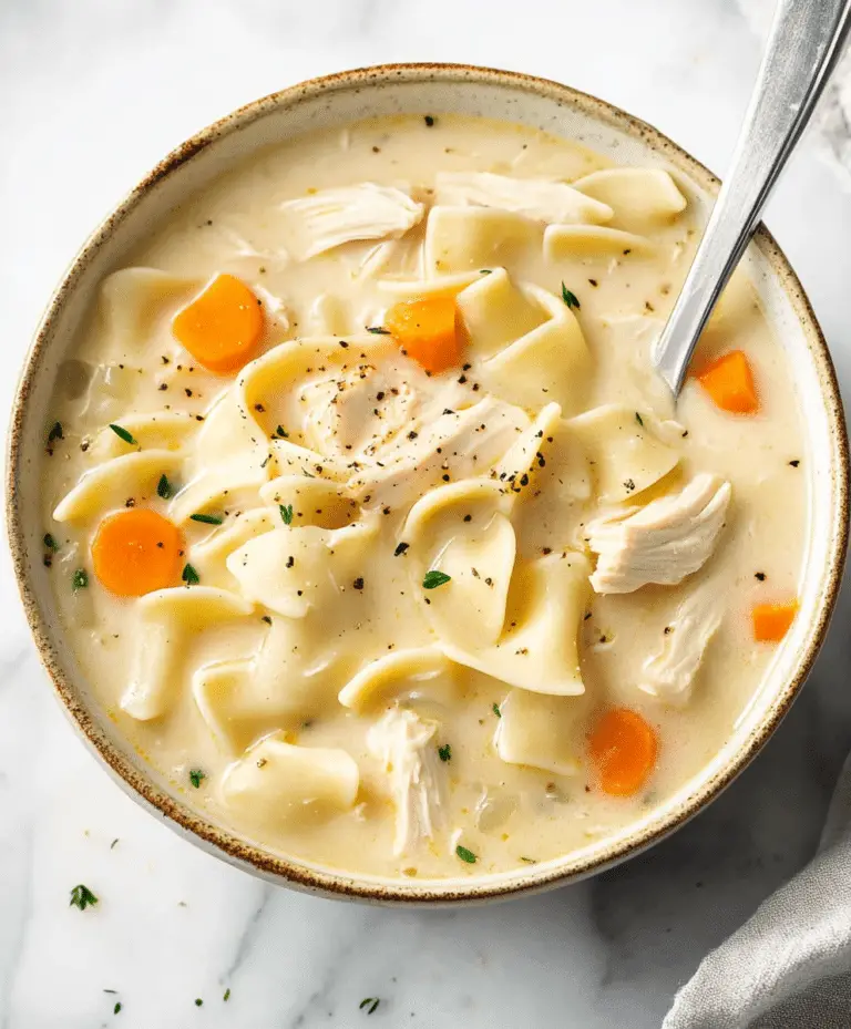 Easy Creamy Chicken Noodle Soup Recipe