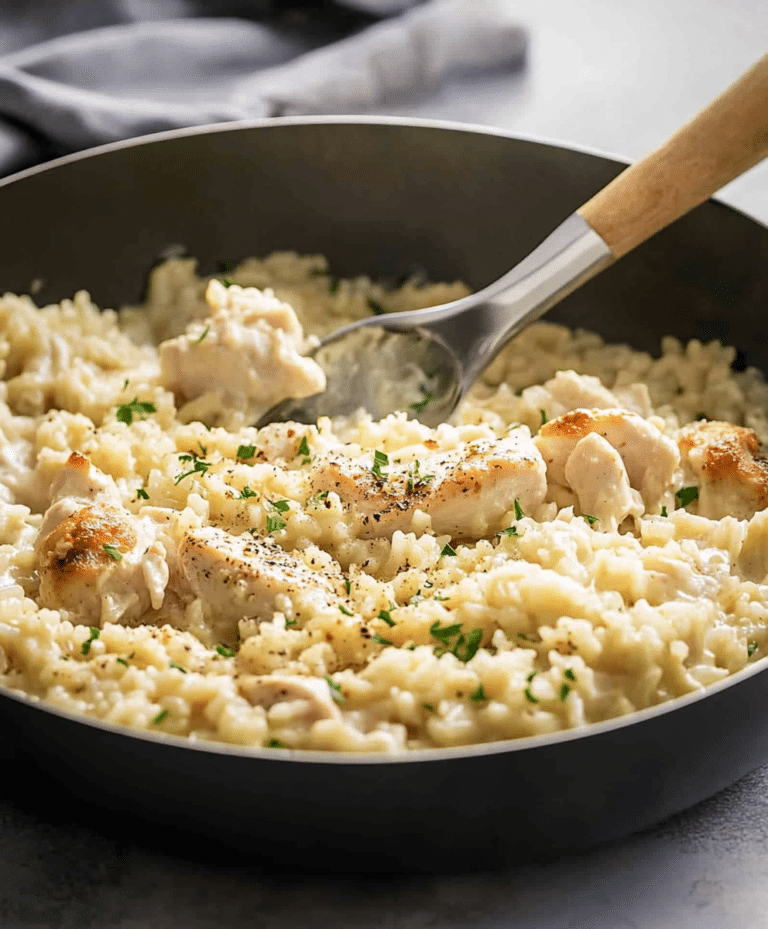 One-pan Creamy Parmesan Chicken & Rice Recipe