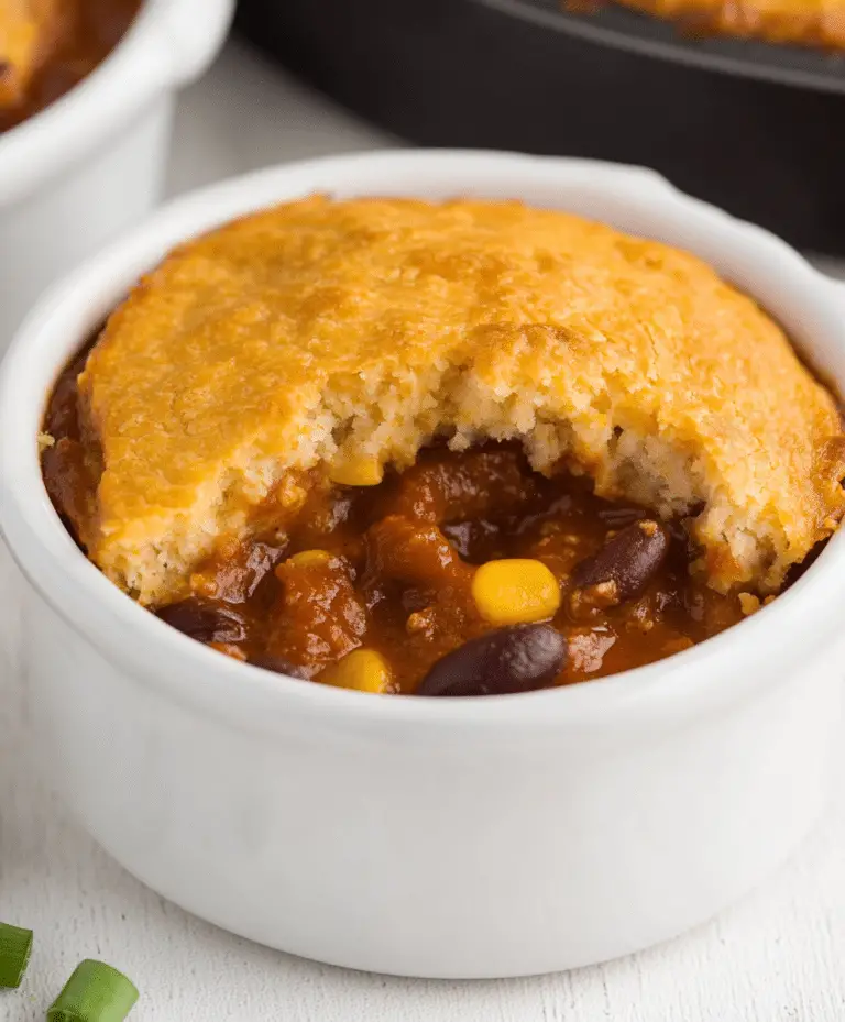 Chili Pot Pie With Cornbread Crust Recipe