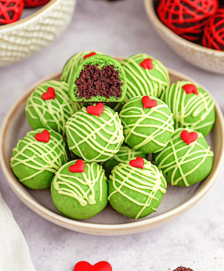 Grinch Cookies Balls (with Red Velvet) Recipe