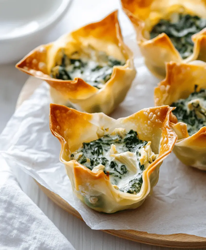 Spinach-artichoke Dip Wonton Cups Recipe