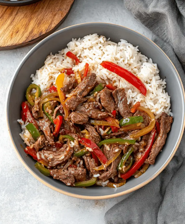 Beef And Pepper Rice Bowls Recipe