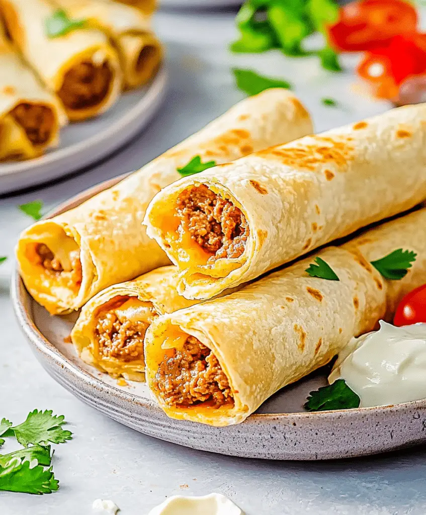 Baked Cheesy Beef Taquitos Recipe - Recipe Vibe