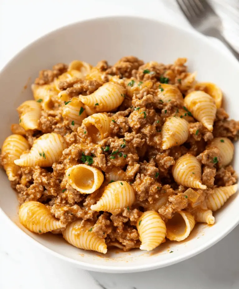 Easy Creamy Beef And Shells Recipe