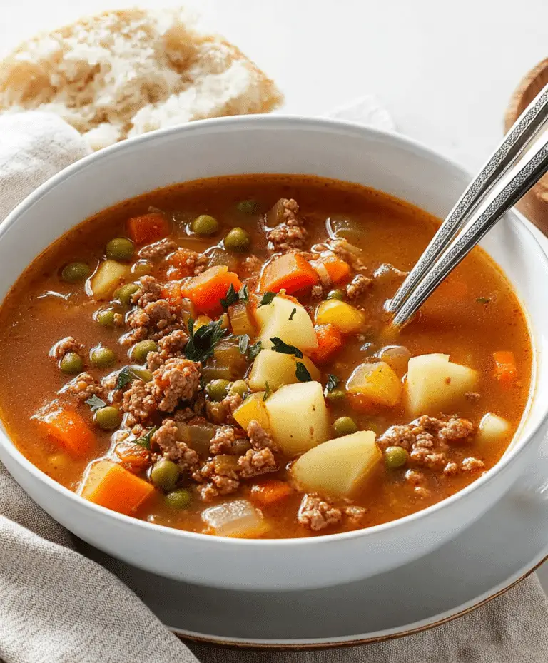 Ground Beef Vegetable Soup Recipe