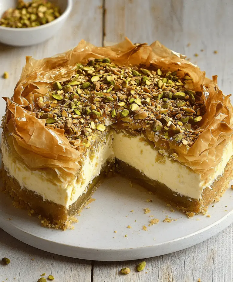 Honey Pistachio Baklava Cheesecake Recipe