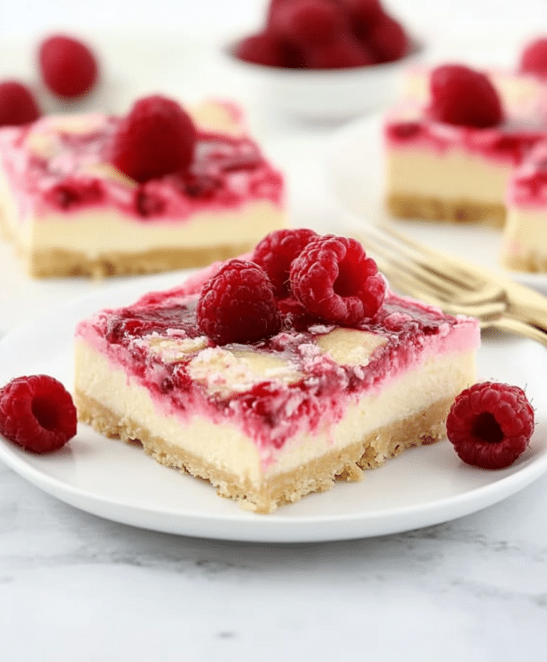 Raspberry White Chocolate Cheesecake Squares Recipe