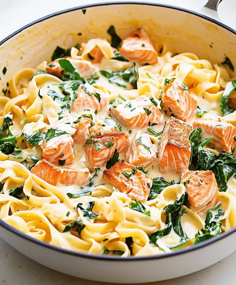 Creamy Salmon Pasta With Mixed Greens Recipe