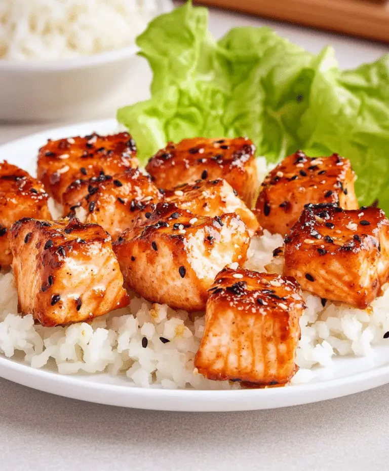 Outhwatering Honey Garlic Salmon Bites Recipe