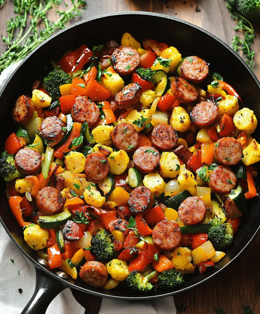 Sausage And Veggies Skillet Recipe