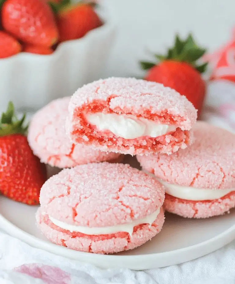 Soft Strawberry Cake Mix Sandwich Cookies Recipe