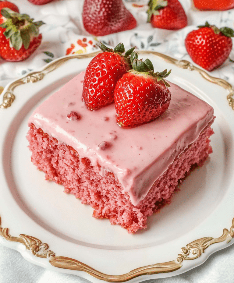 Easy Homemade Fresh Strawberry Sheet Cake Recipe