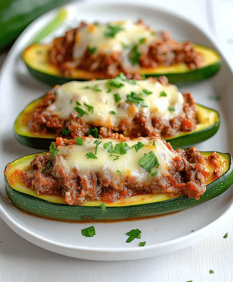 Low Calorie Baked Zucchini Beef Boats Recipe