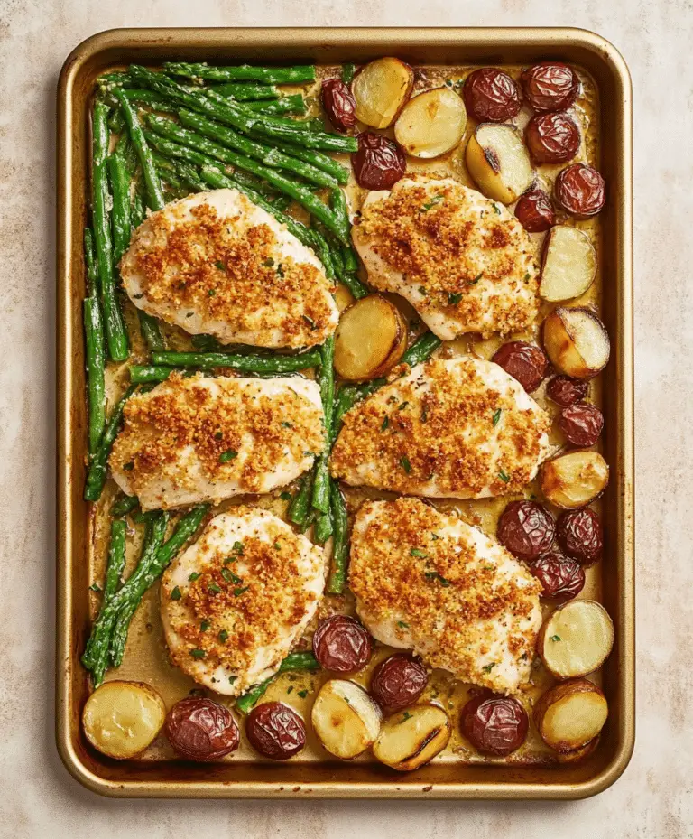 Parmesan Crusted Chicken Sheet Pan Dinner Recipe