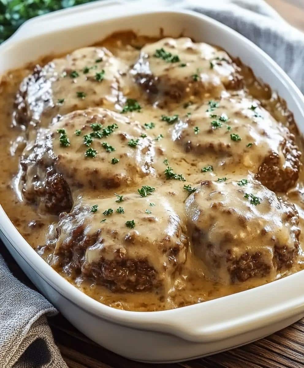 Amish Hamburger Steak Bake Recipe