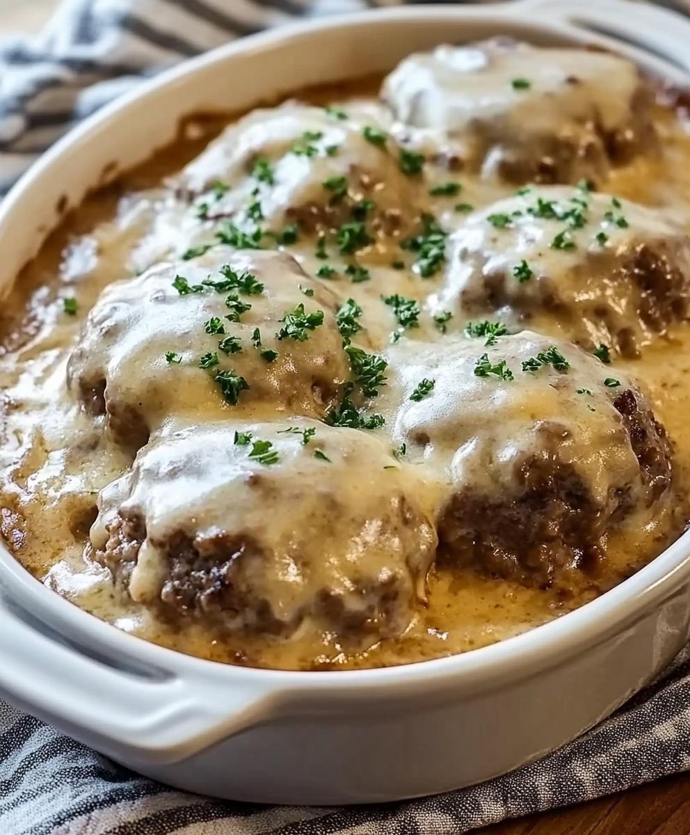 Amish Hamburger Steak Bake Recipe
