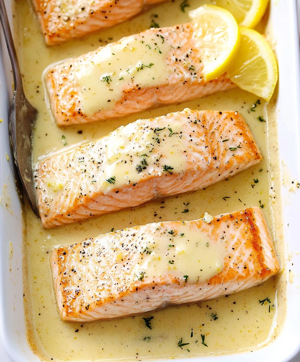 Baked Salmon With Lemon Butter Cream Sauce Recipe