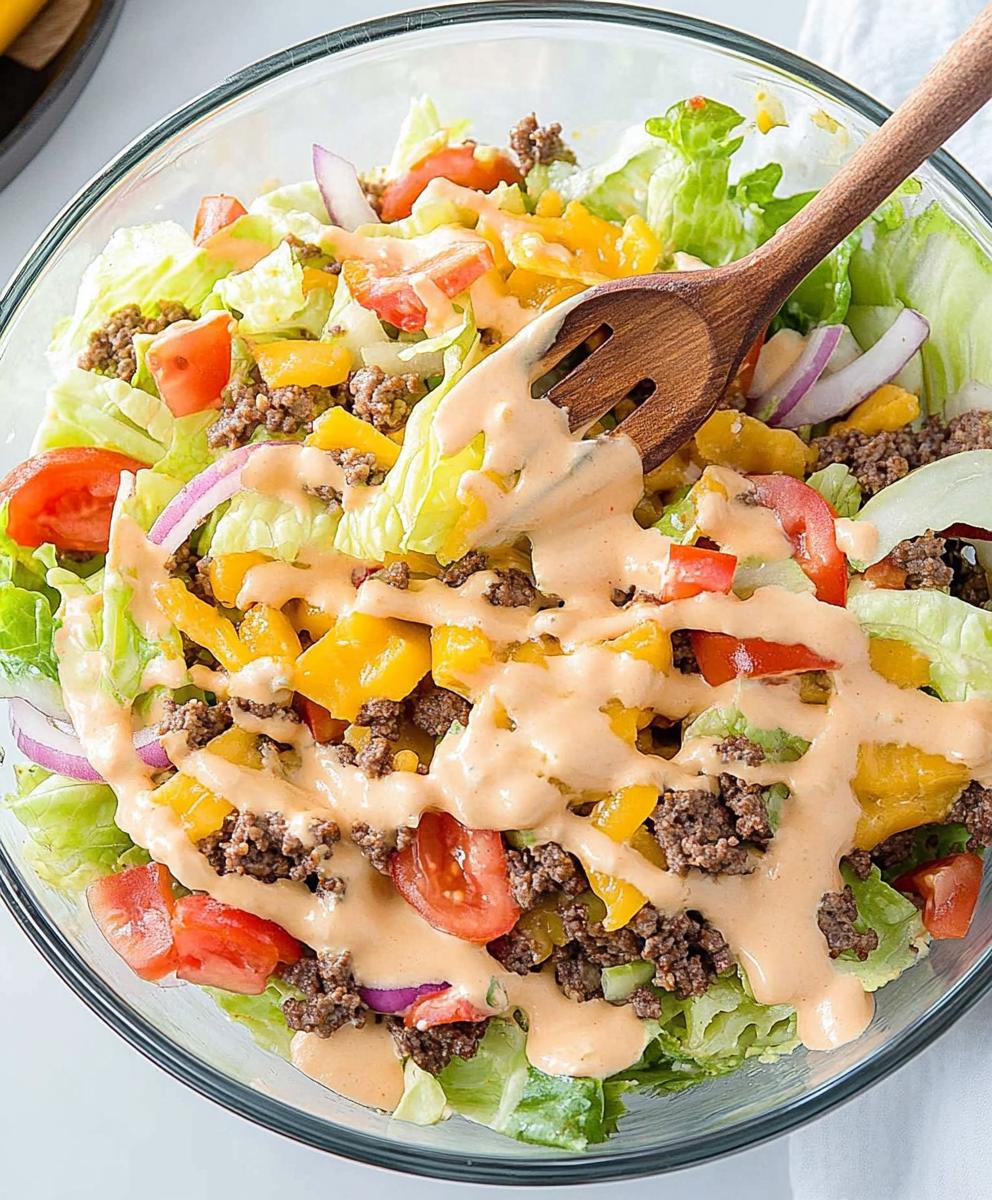 Big Mac Salad (cheeseburger Salad) Recipe