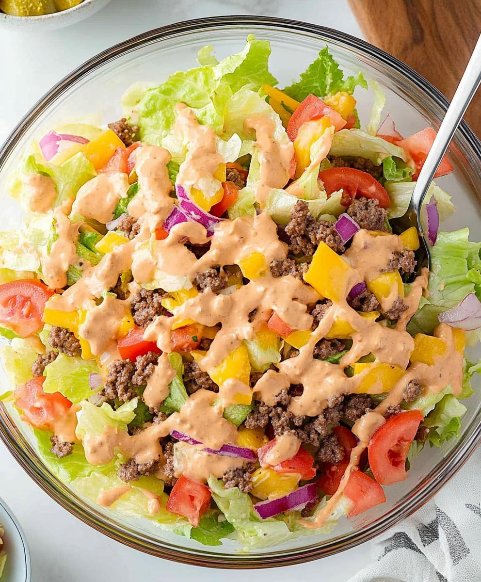 Big Mac Salad (cheeseburger Salad) Recipe