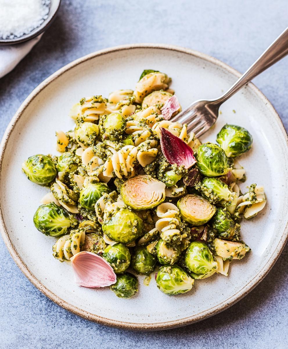 Brussels Sprouts And Pesto Pasta Recipe