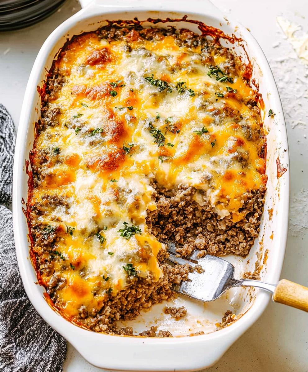 Cheesy Ground Beef And Rice Casserole Recipe