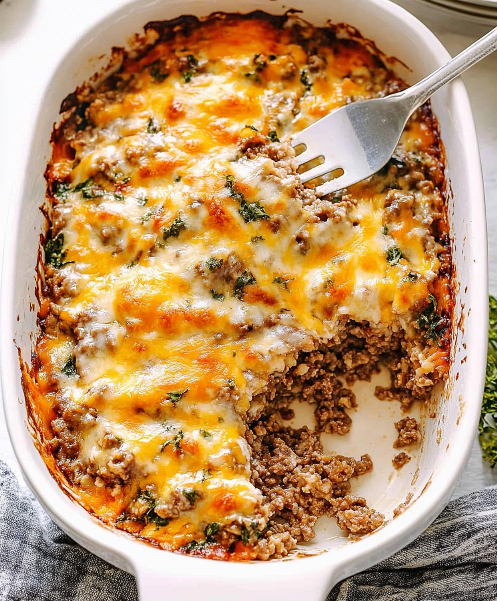 Cheesy Ground Beef And Rice Casserole Recipe