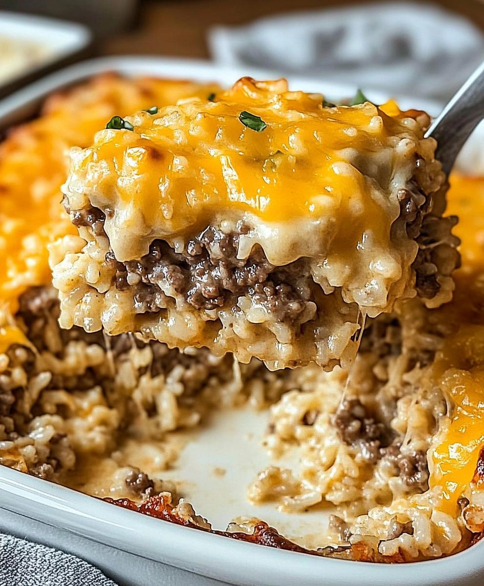 Cheesy Hamburger Rice Casserole Recipe