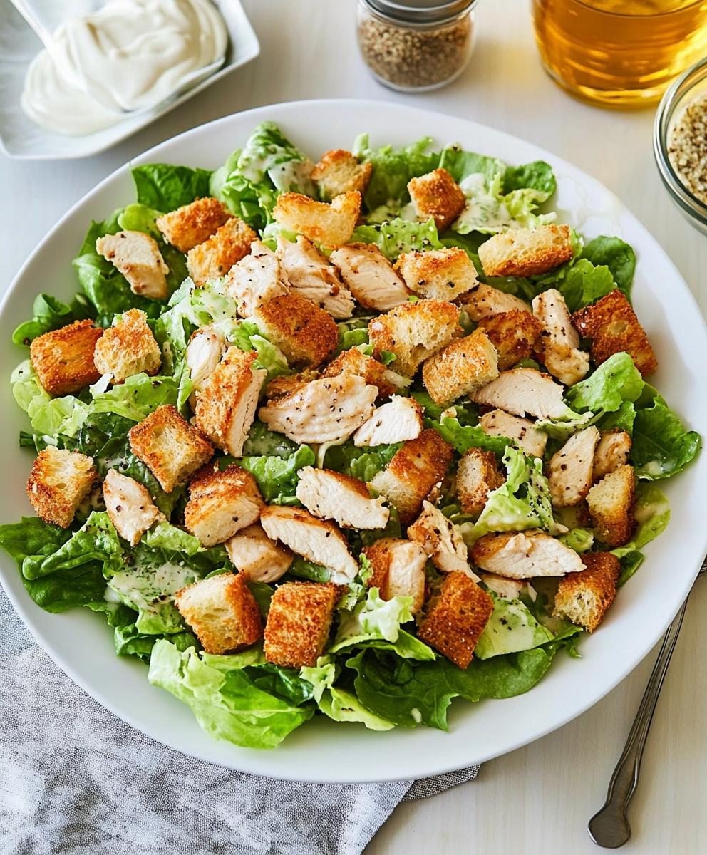 Chicken Caesar Salad With Homemade Croutons Recipe