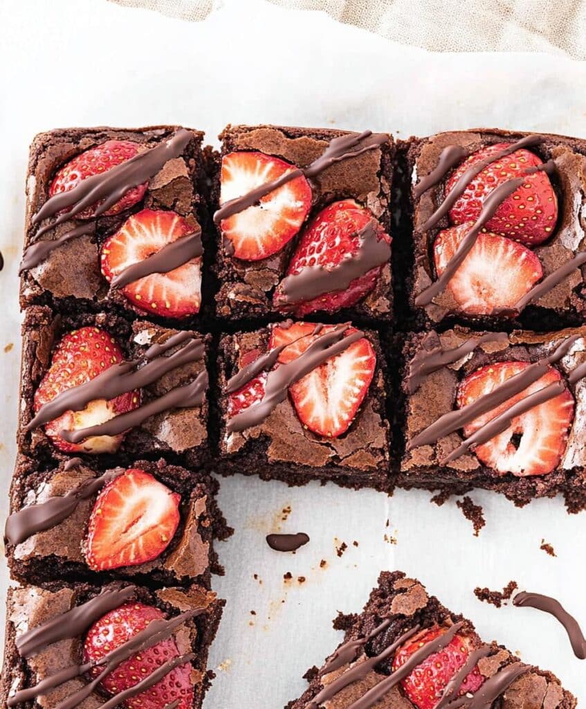 Chocolate Covered Strawberry Brownies Recipe