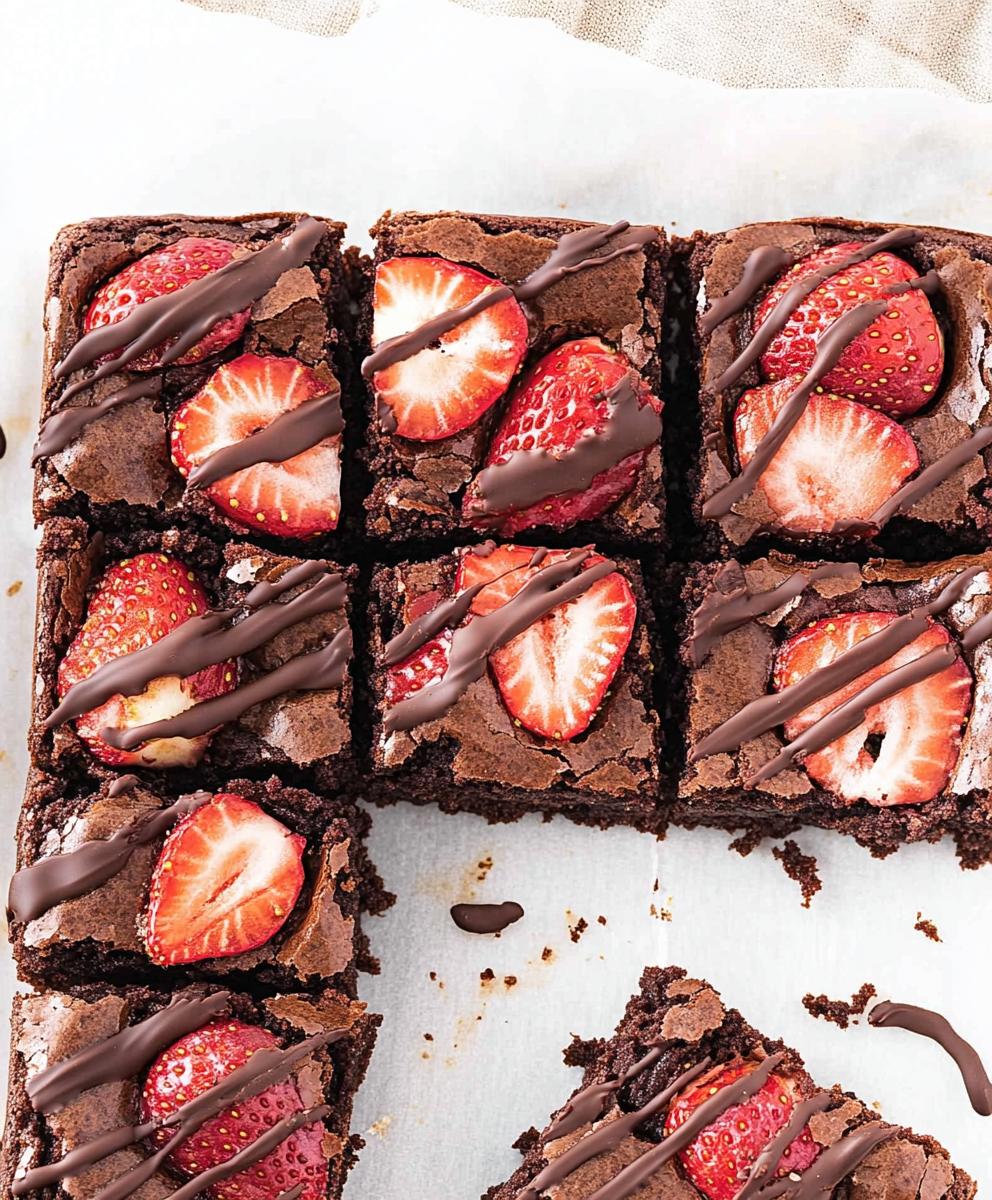 Chocolate Covered Strawberry Brownies Recipe